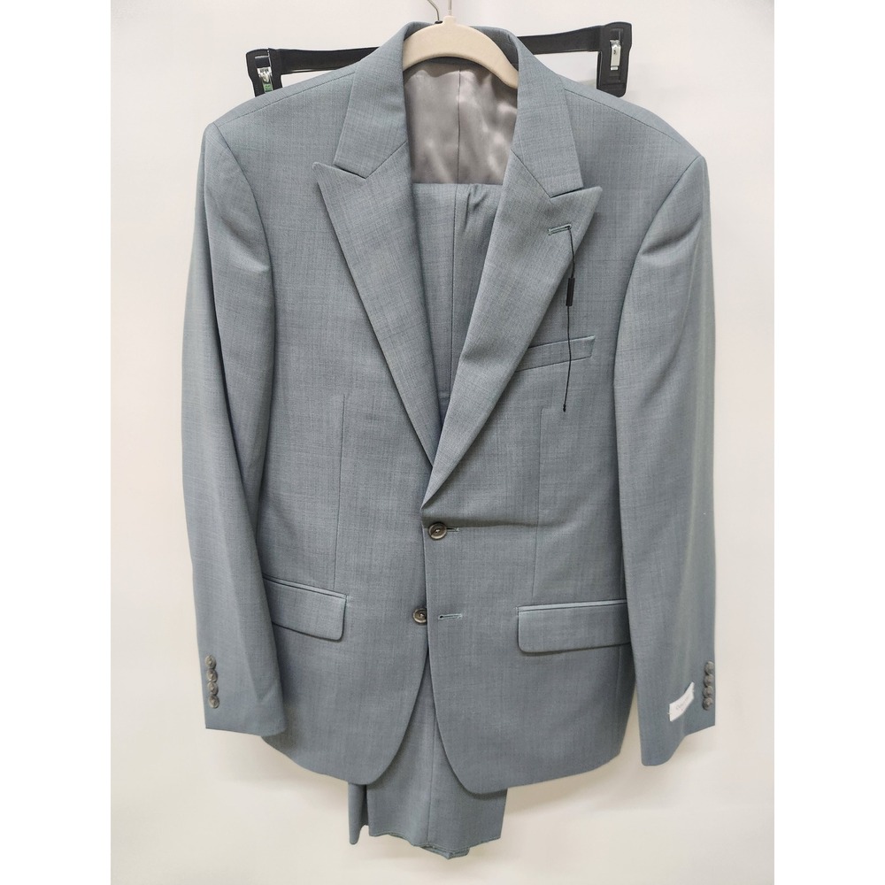 NWT Calvin Klein Mens Slim Fit Sharkskin Suit Gray